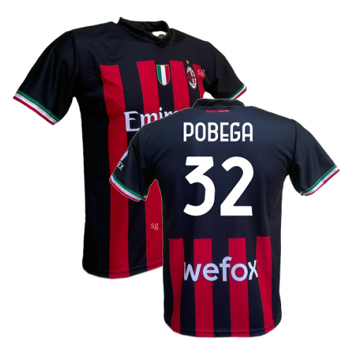 Maglia AC Milan Pobega 32 Autorizzata Ufficiale Home 2022-23
